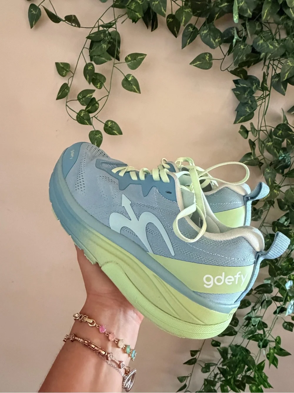 Pastel Blue & Pale Yellow Women's Athletic Sneakers